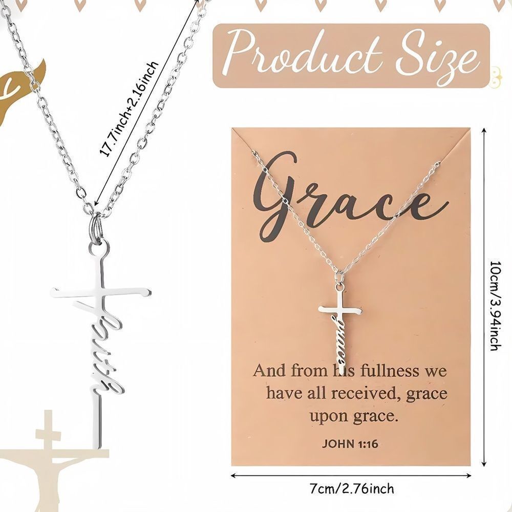 NWT GORGEOUSLY DELICATEāSTAINLESS STEEL FAITH NECKLACE OTHER STYLES AVAILABLE - Picture 2 of 2